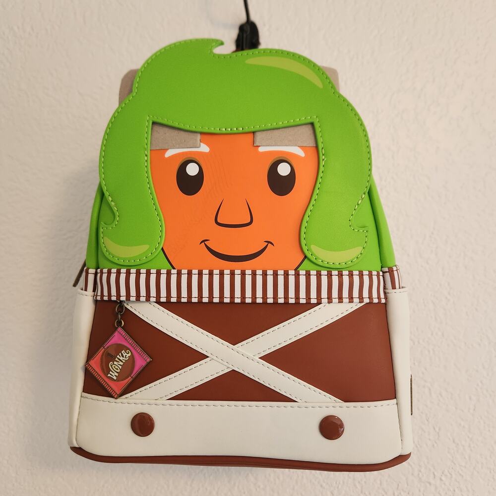 Loungefly Willy Wonka & Chocolate Factory Oompa Loompa Hardtag Mini Backpack NWT